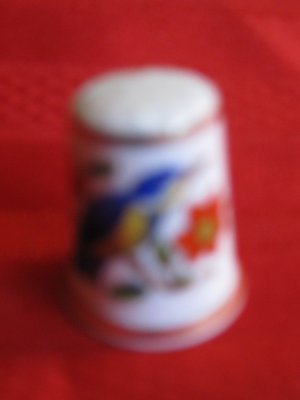 Bird Thimble By Aynsley China England With Information Card
