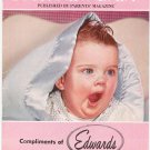 Your New Baby June 1959 Parents Magazine Lots Of Advertisements Given by Edwards NY