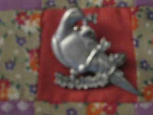 Adorable Dove On Branch Pin / Brooch