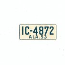 Vintage 1953 Alabama Miniature License Plate General Mills ?