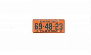 Vintage 1953 Florida Miniature License Plate General Mills ?