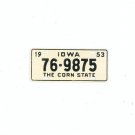 Vintage 1953 Iowa Miniature License Plate General Mills ?