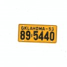 Vintage 1953 Oklahoma Miniature License Plate General Mills ?