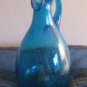 Crackle Glass Blue With Blue Handle  Hand Blown