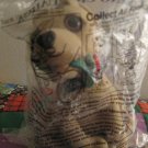 Taco Bell Talking Chihuahua Stuffed Plush Dog With Red Rose In Mouth  & Collar