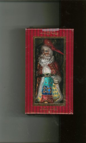 Waterford Quilted Santa Glass Ornament 148363