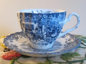 Coaching Scenes Hunting Country Johnson Bros Cup & Saucer Ironstone England