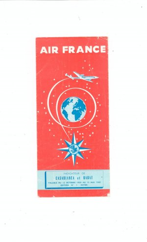 Vintage Air France Casablanca et Rabat  Octobre 1959 October  Travel Brochure / Guide