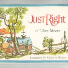 Vintage Just Right By Lilian Moore 1968 Hard Cover