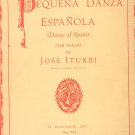 Pequena Danza Espanola Dance Of Spain Sheet Music Vintage G. Schirmer Inc.
