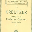 Schirmer's Library Classics Vol. 230 Kreutzer For The Violin Caprices