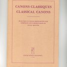 Canons Classiques Classical Canons Antal Molnar Printed In Hungary