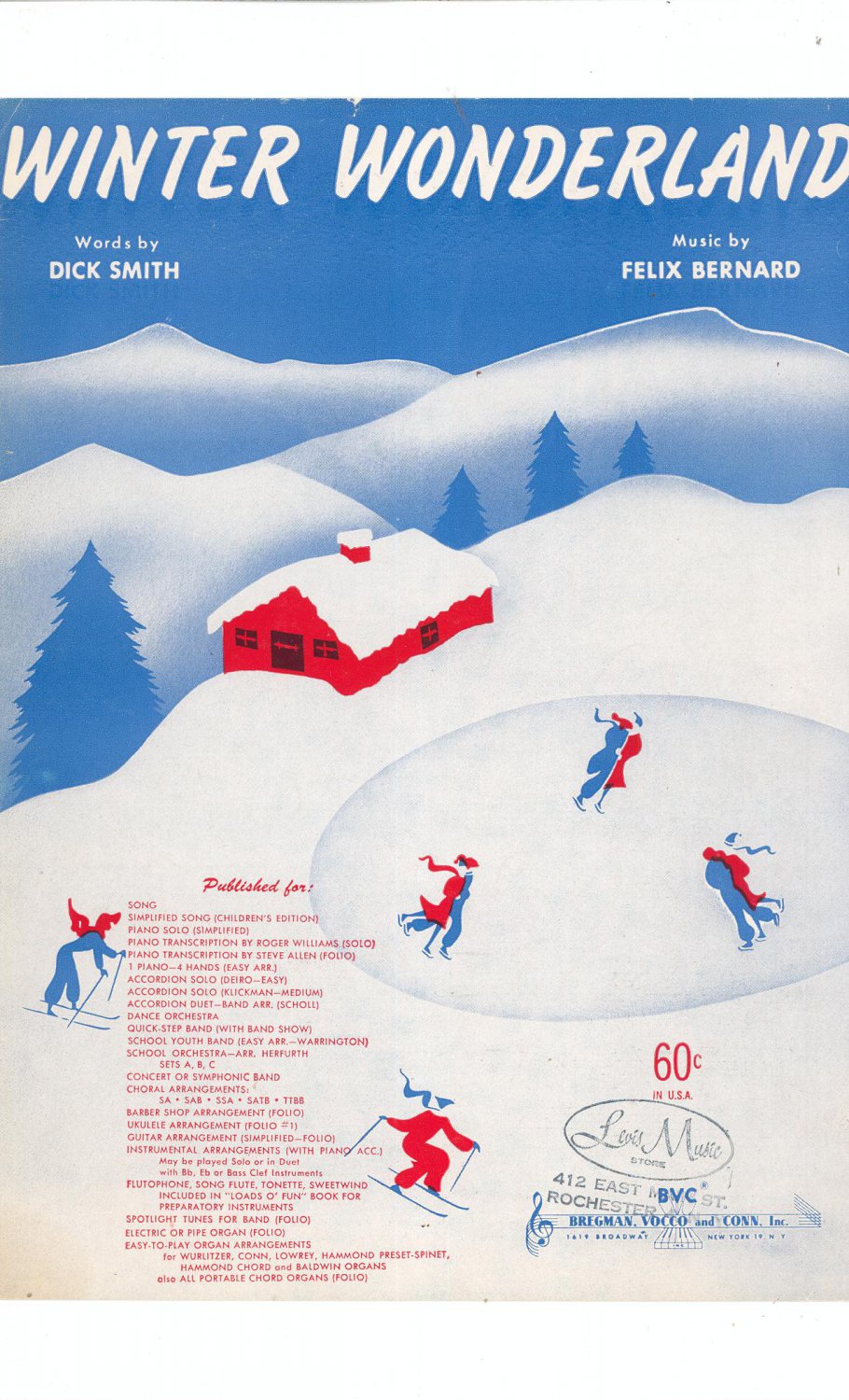 Vintage Winter Wonderland Sheet Music Bregman Vocco & Conn. Inc.
