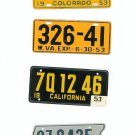 Lot Of 4 Assorted License Plates Miniature Tennessee Colorado W. VA California Vintage