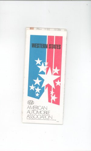 Vintage AAA Western States Map 1974