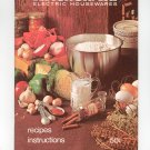 KitchenAid Electric Housewares Recipes & Instructions Cookbook Plus Model 4-C K-45 K5-A