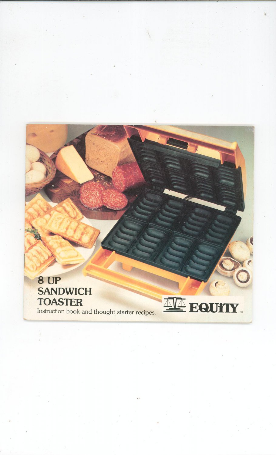 Equity Sandwichcrafter 8 Up Sandwich Toaster Instruction Book & Recipes Cookbook Vintage 1978