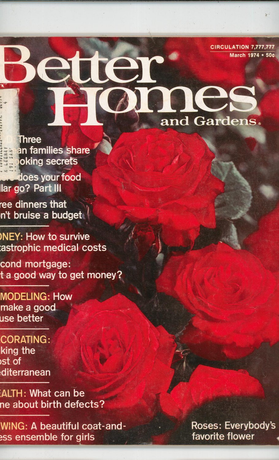 Better Homes And Gardens Magazine March 1974 Back Issue Vintage