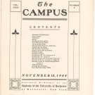 Vintage The Campus Newsletter University Of Rochester Volume XXXI Number 3 November 1905
