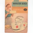 Hamilton Beach Food Mixer Instructions And Cookbook Vintage