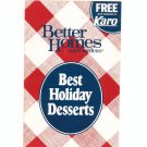 Better Homes And Gardens Best Holiday Desserts Cookbook 1984