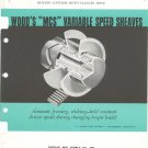 Wood's "MCS" Variable Speed Sheaves Catalog / Bulletin Vintage 1959