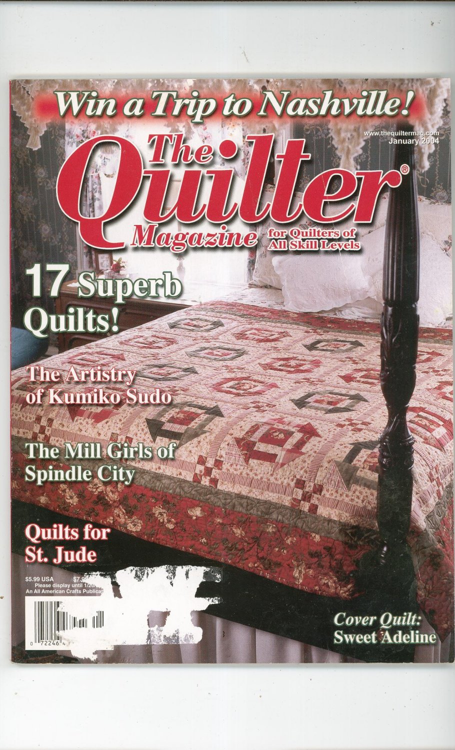 The Quilter Magazine Back Issue January 2004 With Pattern All Skill Levels