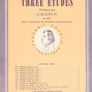 Three Etudes Posthumous Chopin 3901 Sheet Music Vintage Century Music Publishing