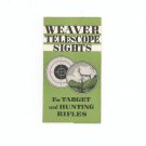 Vintage Weaver Telescope Sights Target & Hunting Rifles Advertising Brochure Shotgun