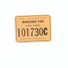 Vintage New York State Hunting Tag October 1961 September 1962