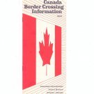 Canada Border Crossing Information Vintage 1966 Brochure