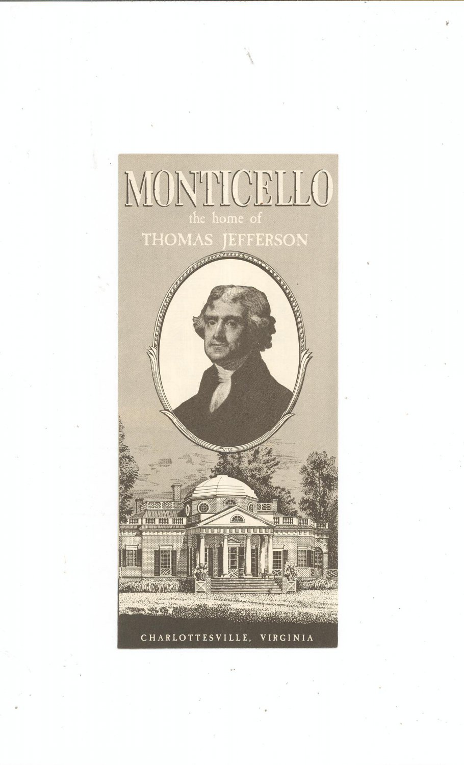 Monticello The Home Of Thomas Jefferson Virginia Travel Brochure Vintage