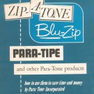 Vintage Para-Tone Catalog Zip-A-Tone Blue-Zip Para-Tipe