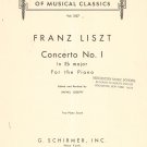 Franz Liszt Concerto No. 1 Piano Schirmer's Library Classics Volume 1857