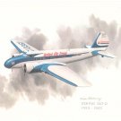Vintage Boeing 247 D Airplane Print United Airlines Collector Series 1976