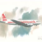 Vintage Douglas Super DC-3 Airplane Print United Airlines Collector Series 1980