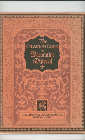 The Champion Book Of Decorative Material Vintage Champion Coated Paper Company Ohio