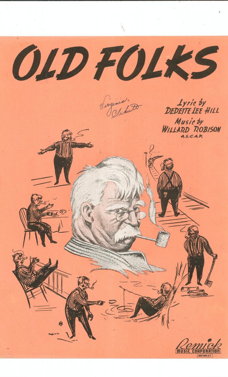 Old Folks by Hill & Robison Sheet Music Vintage