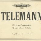 Telemann 12 Easy Chorale Preludes Edition Peters 4239
