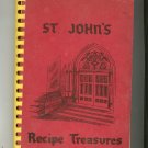Vintage St. John's Recipe Treasures Cookbook Regional Syracuse New York Advertisements