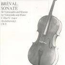 Breval Sonate Cello Library C Major CB 21 Schott CB21