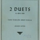 Mozart 2 Duets K 423 & 424 For Violin And Viola International Music Company Gingold Katims