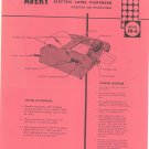Avery Electric Label Dispenser Model E6-6 Instruction Sheet With Parts List Vintage 1964