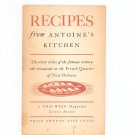 Recipes From Antoine's Kitchen Cookbook French Quarter New Orleans Vintage 1948