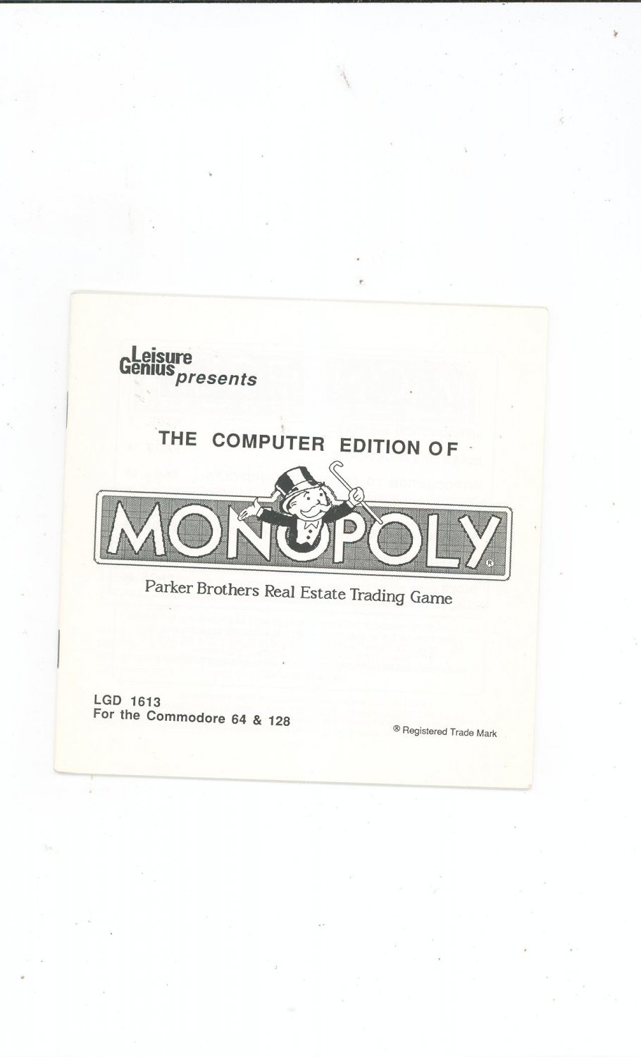 Monopoly Computer Edition Manual Not PDF Leisure Genius