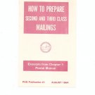 Vintage United States Postal Service Guide Prepare Second & Third Class Mailings 1964