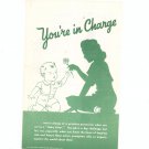 Vintage You're In Charge Brochure Baby Sitting Guide 1948 National Safety Council