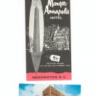 Vintage The Manger Annapolis Hotel With Post Card Washington D.C. 1962