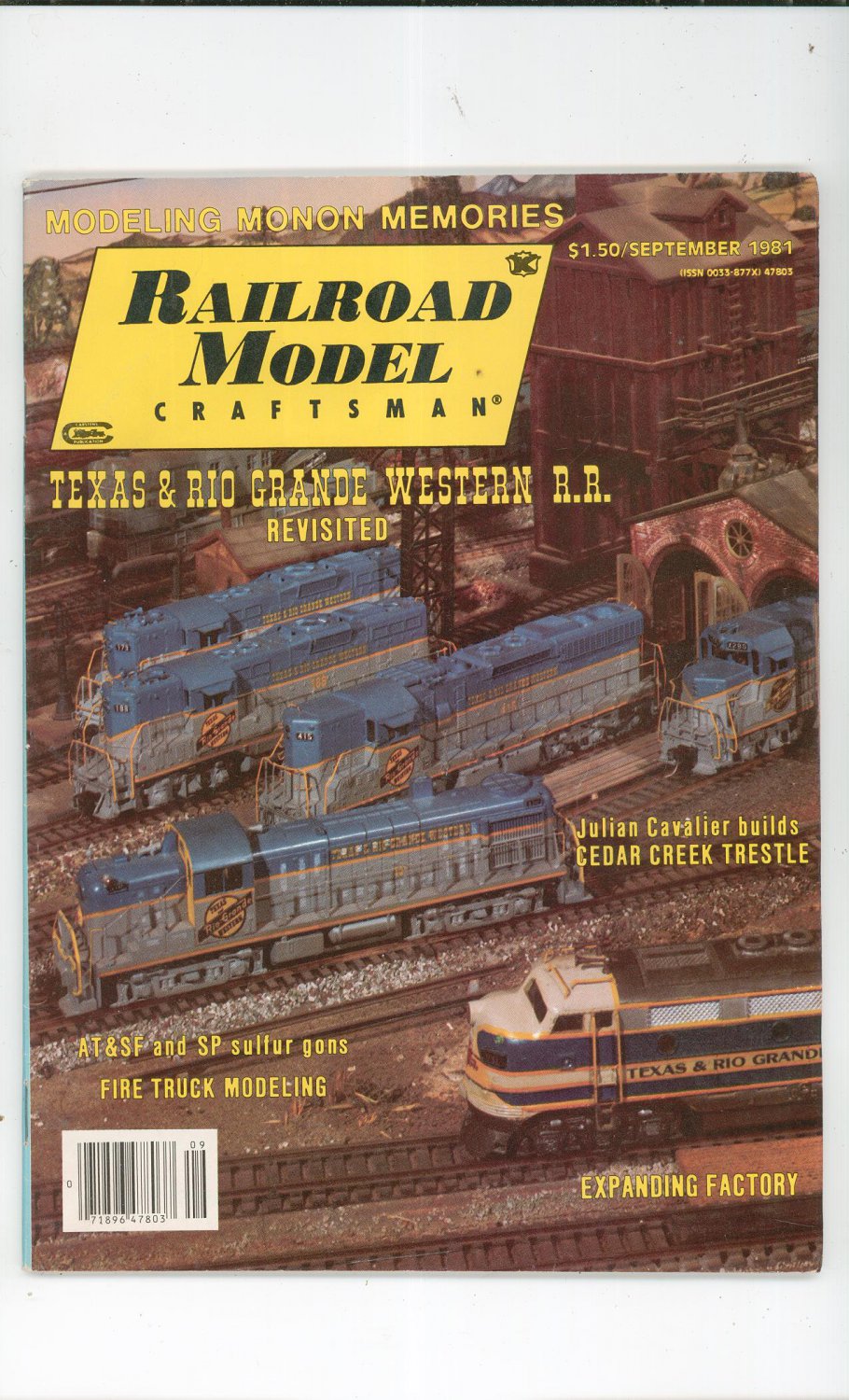 Railroad Model Craftsman Magazine September 1981 Not PDF Back Issue