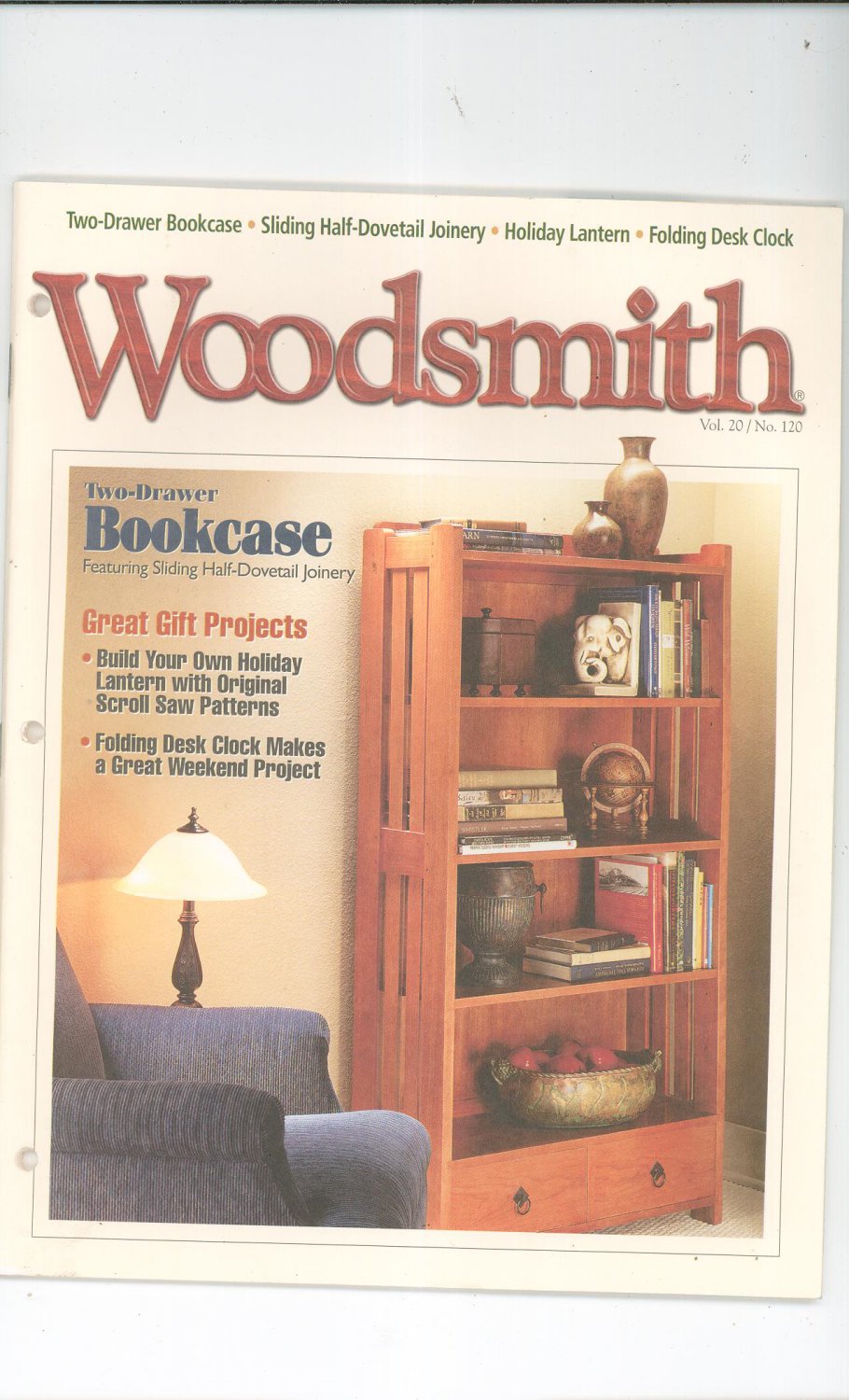 Woodsmith Magazine Back Issue Volume 20 Number 120 Two Drawer Bookcase ...